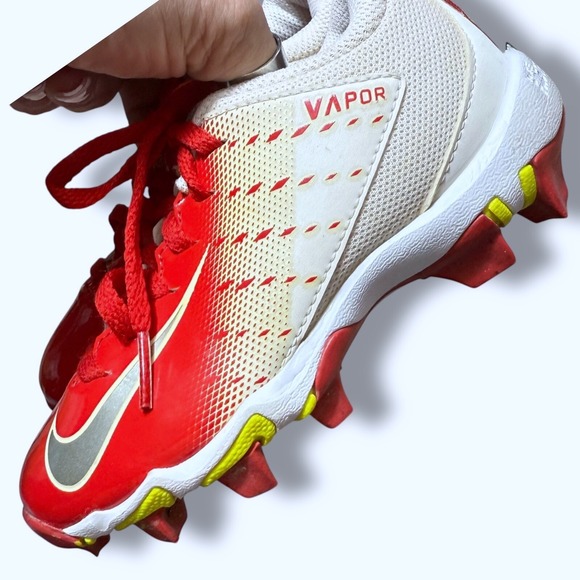 Nike Vapor Untouchable Shark 3 Fastflex Football Cleats Red White Youth Size 11C - Picture 2 of 12